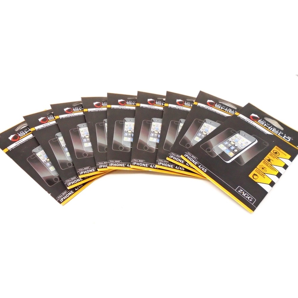 Lot of 9 Sealed Invisible Shield Dry by ZAGG for iPhone 4/4S Screen Protector